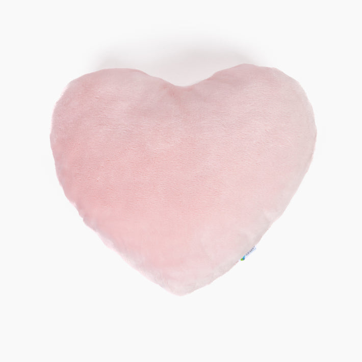 This photo shows our Peaceful Pink Heart to Hug Pillow on a white background