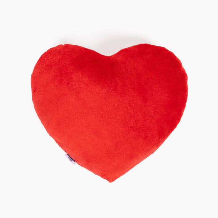 This photo shows our Fearless Red Heart to Hug Pillow on a white background