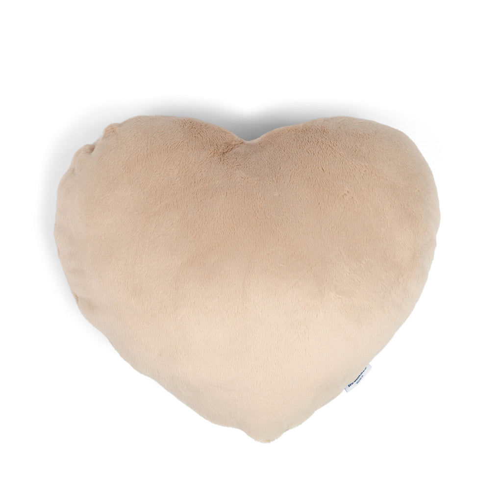 Latte (tan colored) Heart to Hug Pillow on white background