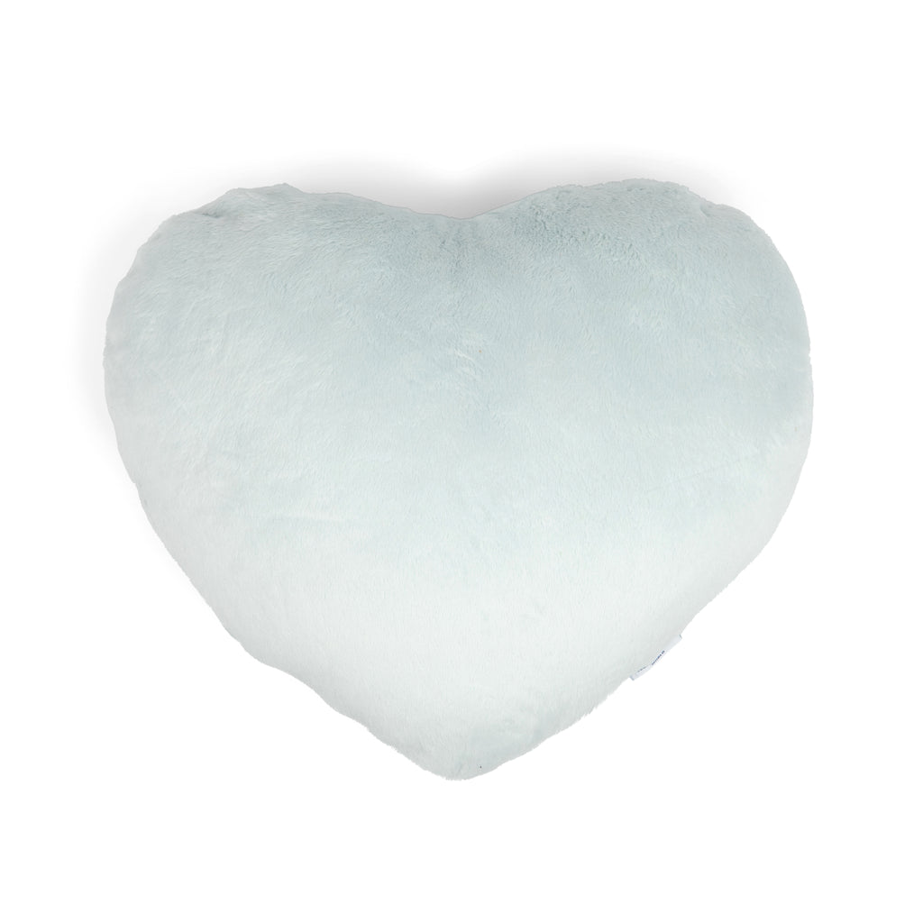 Mist (light turquoise) colored Heart to Hug Pillow on white background