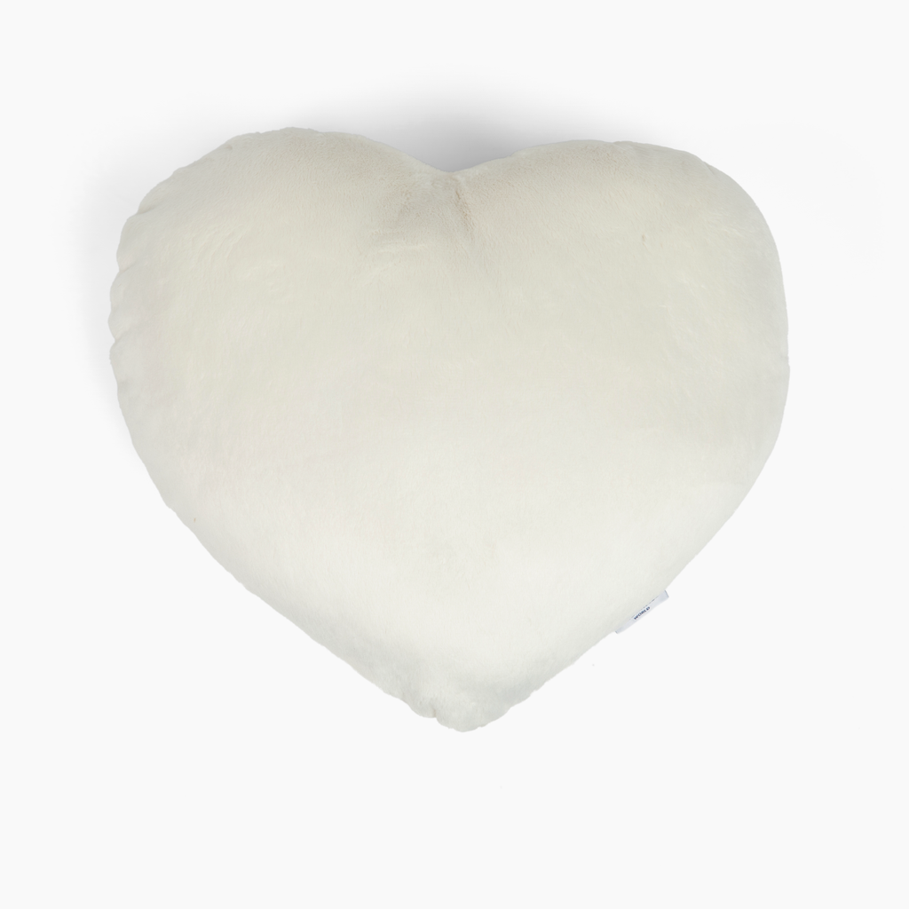This image shows our Ivory Heart to Hug Pillow on a white background